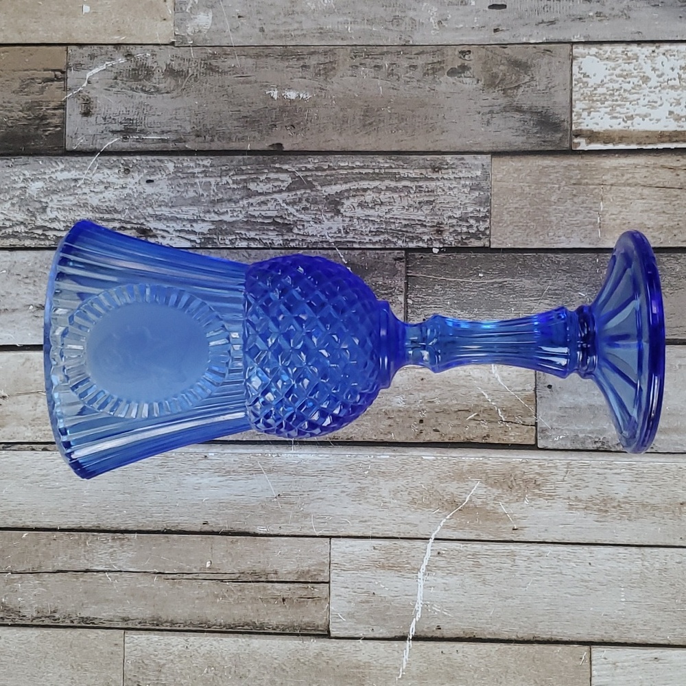 Blue Vintage George Washington Wine Glass